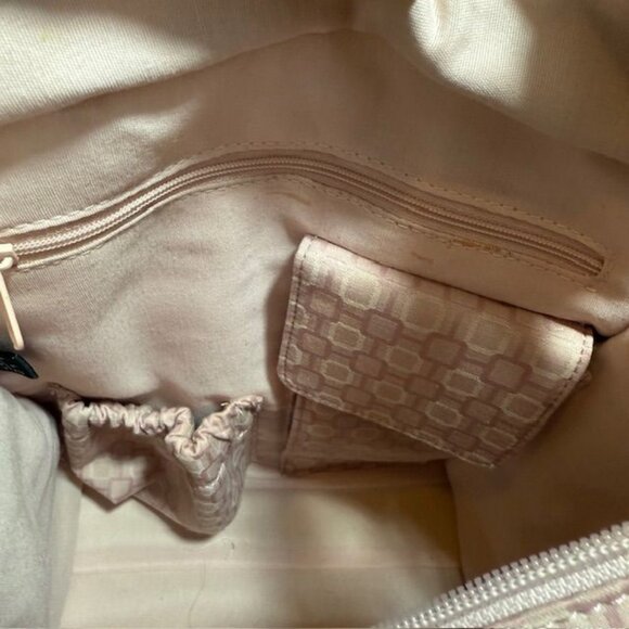 Nine West Pink Geo Canvas Bag + Bear Charm + Bottle Carrier + Clear Clip Pouch - Picture 13 of 15